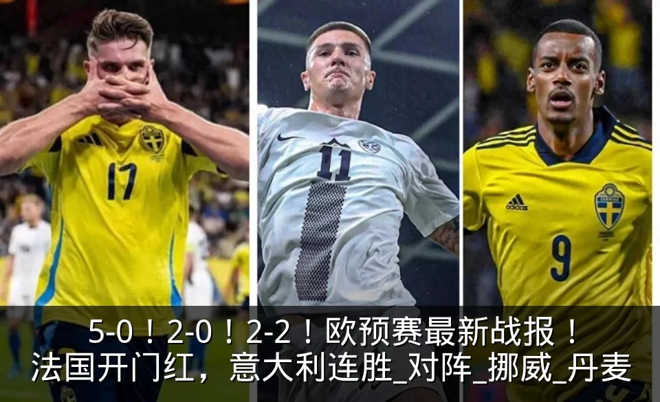 5-0！2-0！2-2！欧预赛最新战报！法国开门红，意大利连胜_对阵_挪威_丹麦